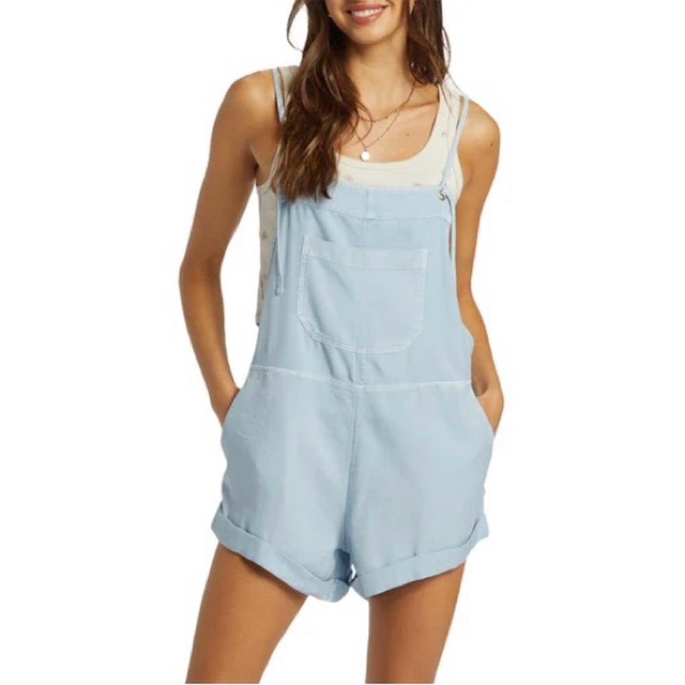 Billabong Blue Overall Shorts Relaxed Fit